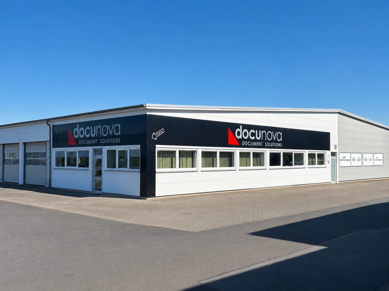 Firmengebäude der docunova GmbH in Rosbach vor der Höhe